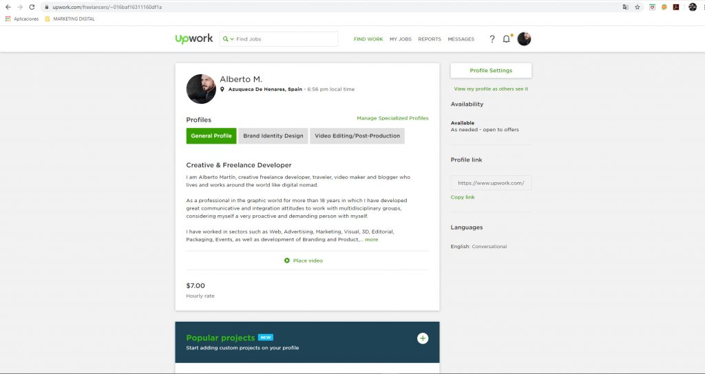 Upwork Profile